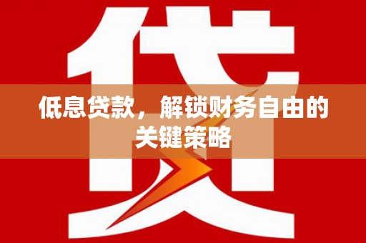 隆德低息贷款，解锁财务自由的关键策略