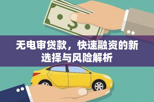 隆德无电审贷款，快速融资的新选择与风险解析