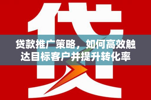 隆德贷款推广策略，如何高效触达目标客户并提升转化率