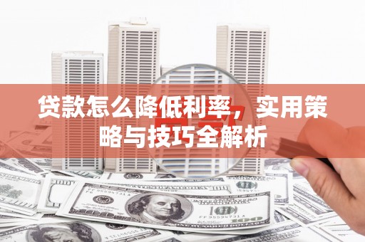 隆德贷款怎么降低利率，实用策略与技巧全解析